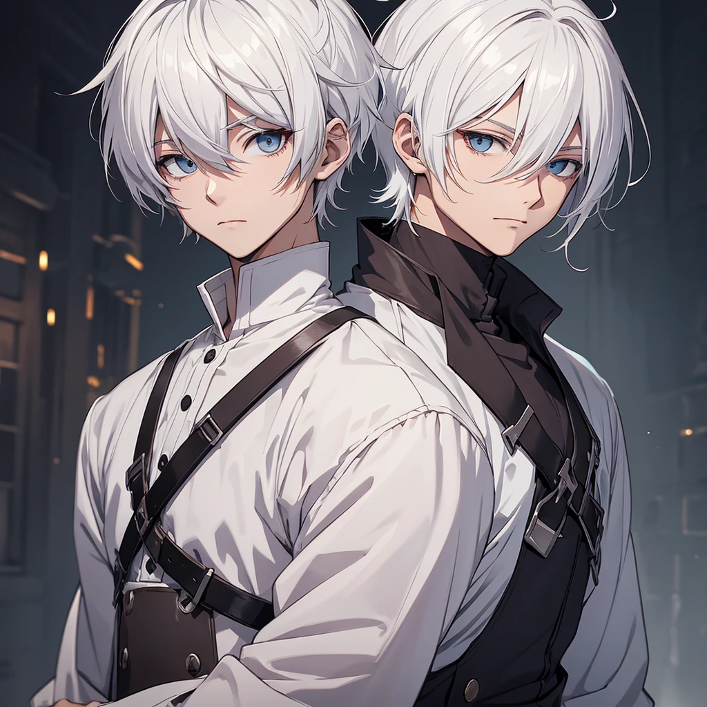 Anime knight killed with his neck cut, White hair