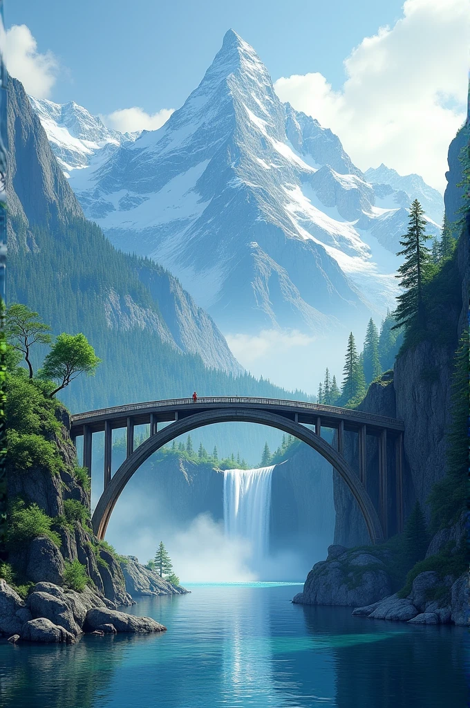 Flyer include mountain range waterfall nine arc bridge lakes