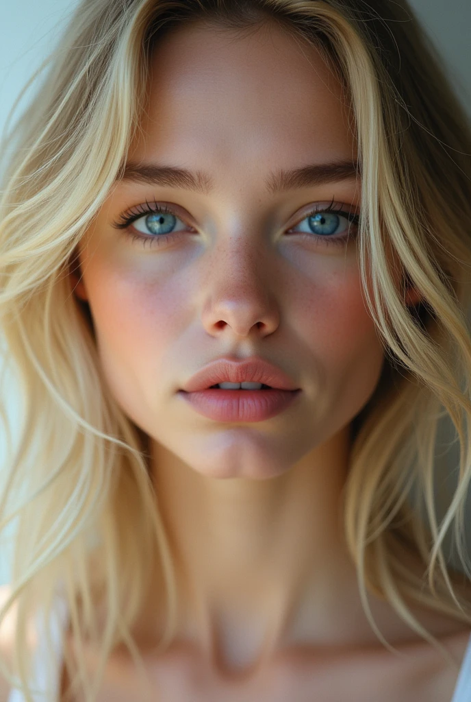 Very beautiful realistic blonde woman