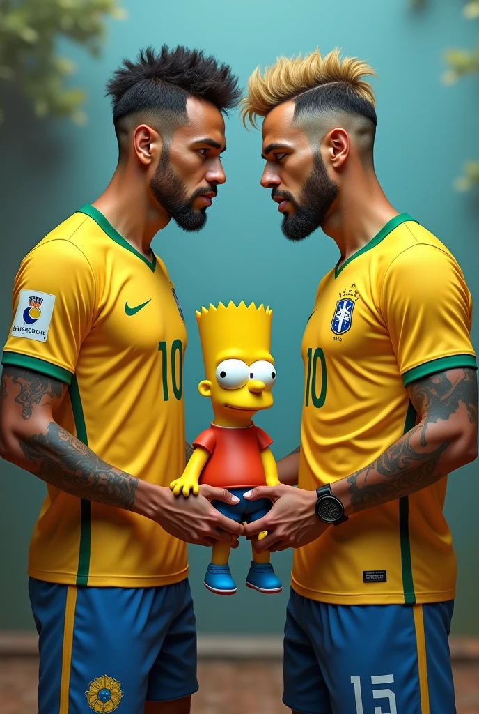 Neymar having a child with Bart Simpson 