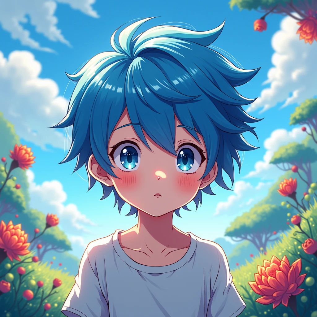 アニメ,boy,Blue hair
