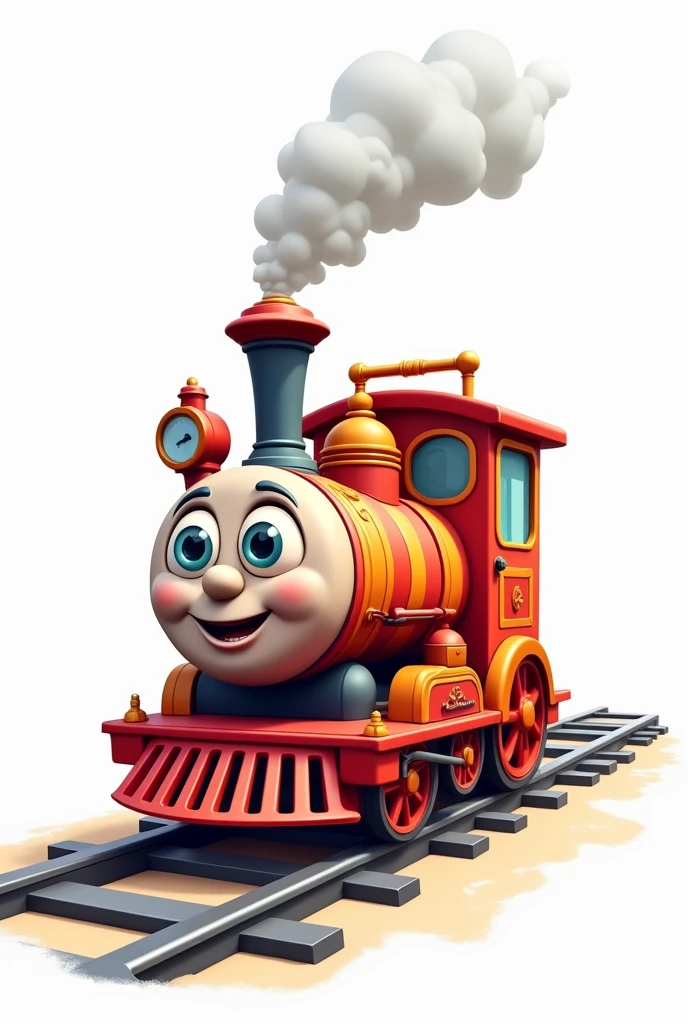 Cartoon train on white background