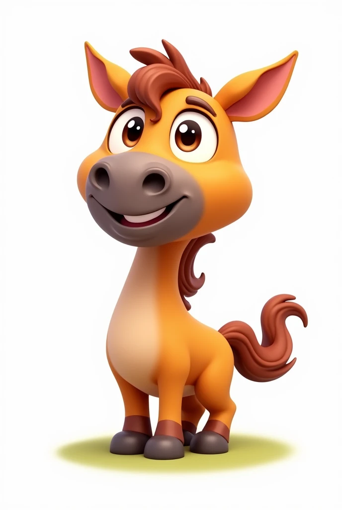 Cartoon horse on white background