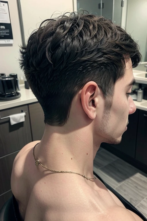 create man back with lowfade haircut