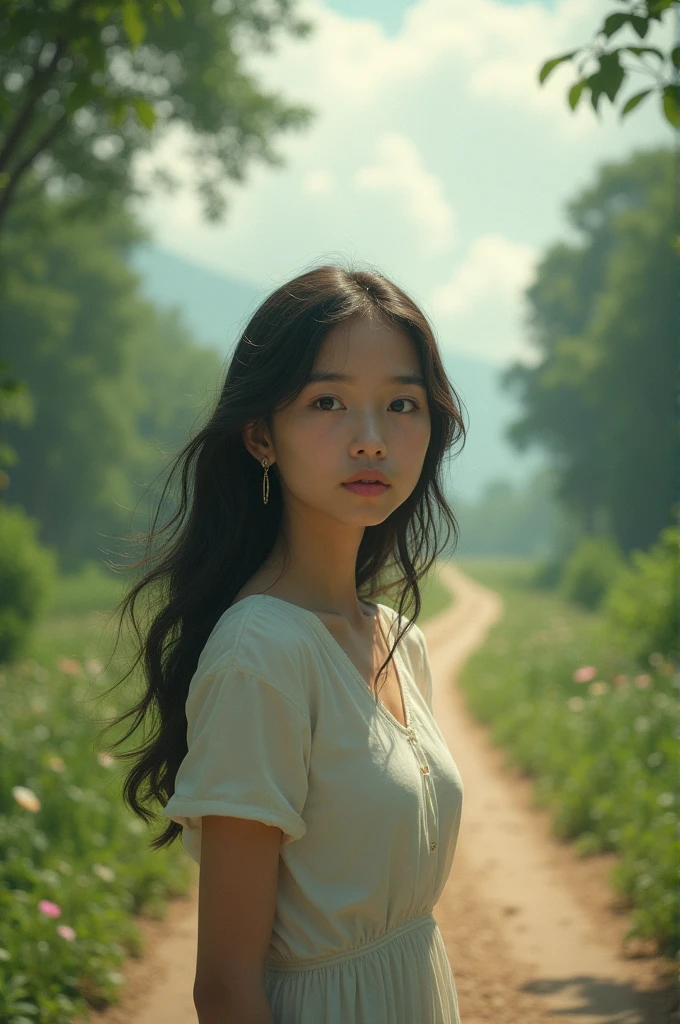 A girl who is between two paths and must choose one