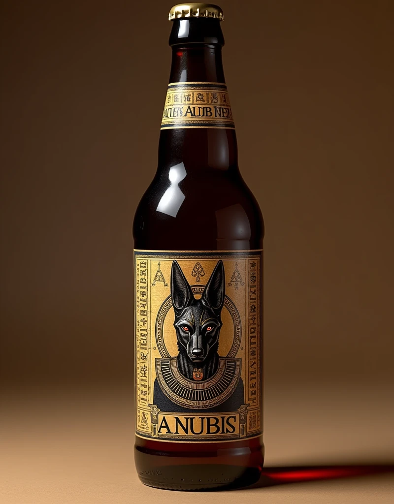 Egyptian themed beer bottle with the name "Anubis"
