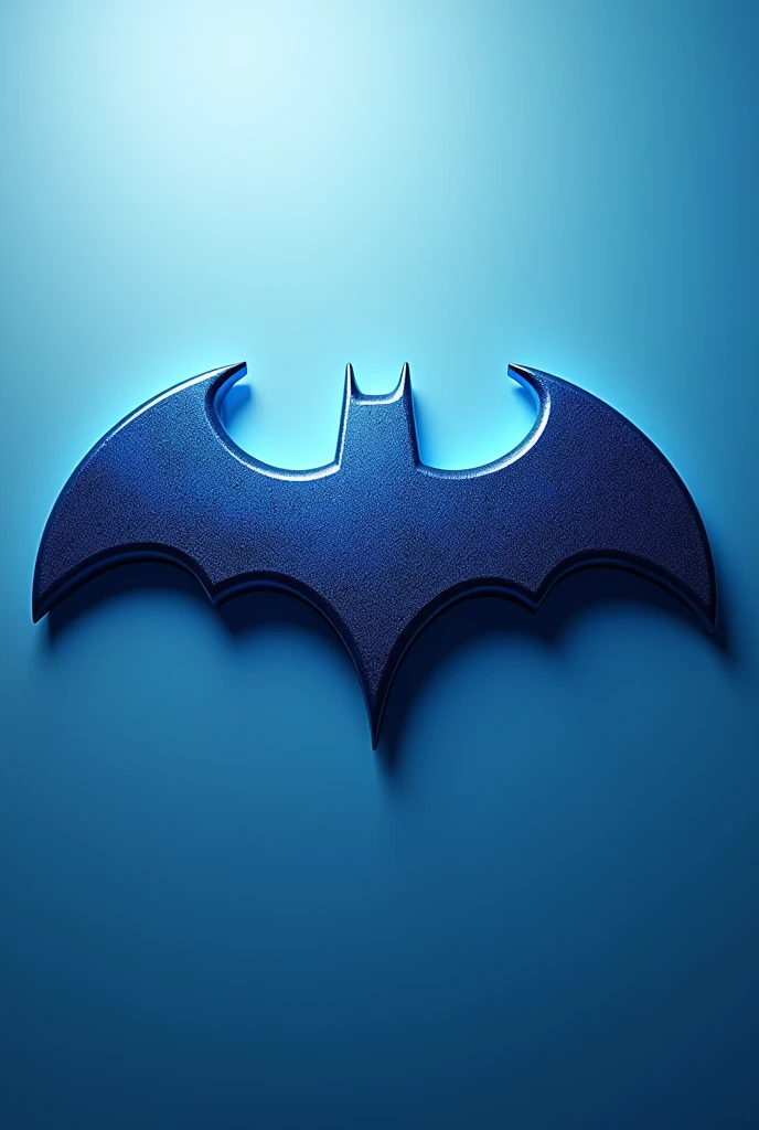 A batman logo in blue and white and glossy