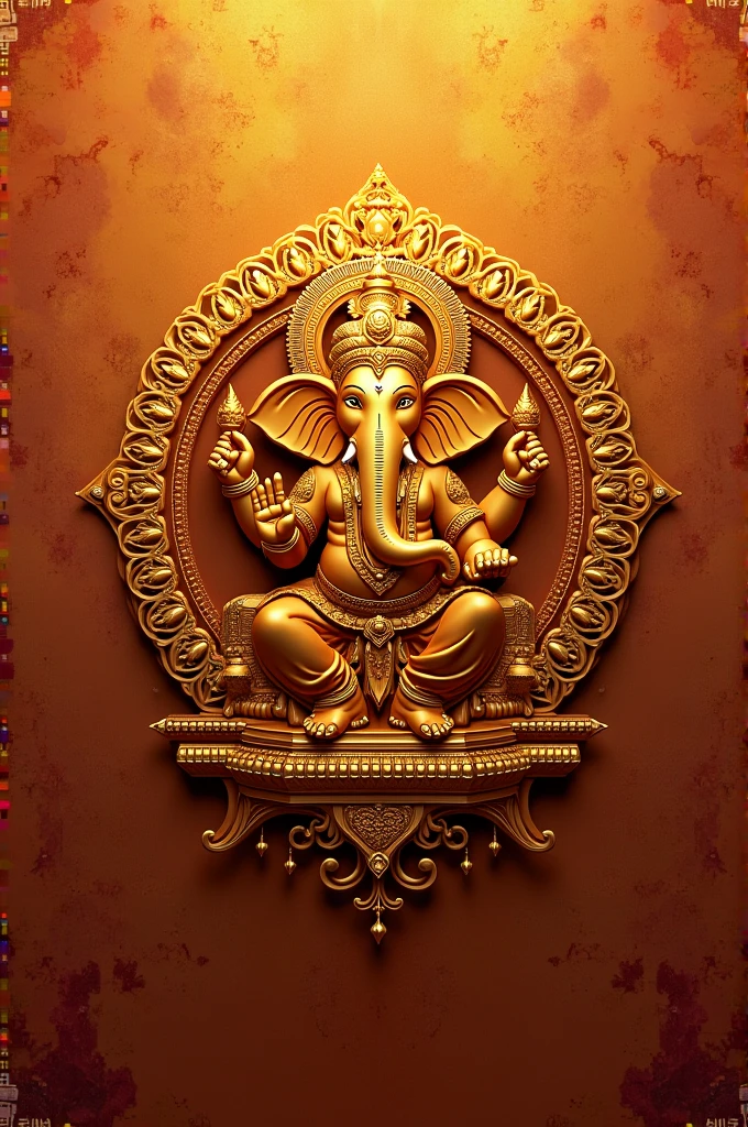 Make a golden acrylic sheet logo design of suvarna mahotsav 50 aadrash mahaganpati