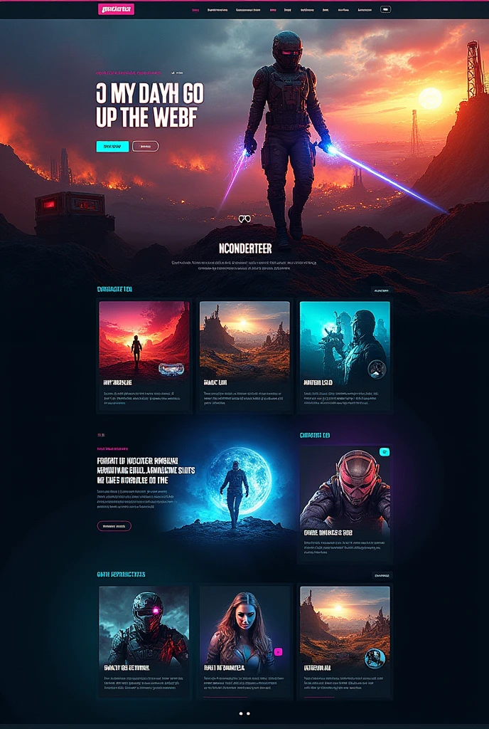 a realistic website page with the dominium "apocalipticos.com" colorful