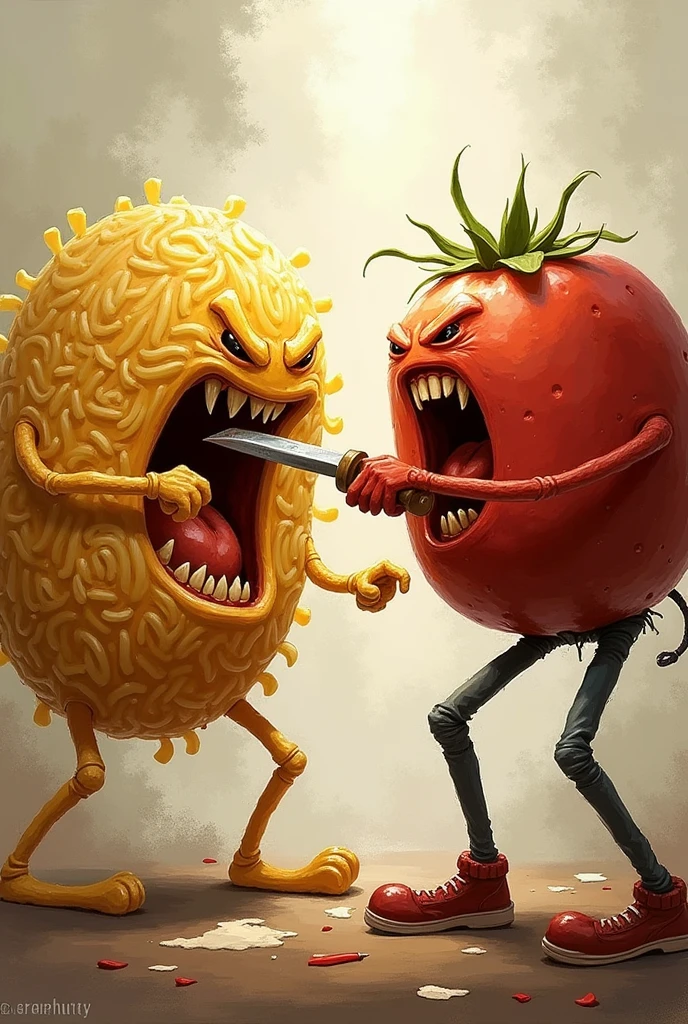 Patati stabbing the patata