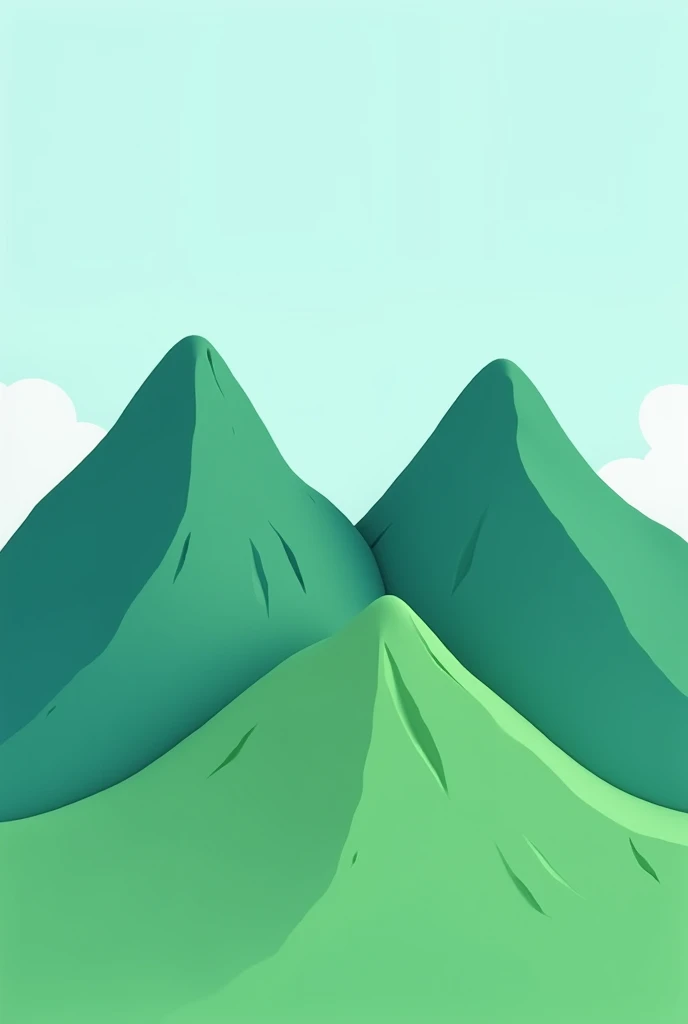 Two green mountains next to each other, simple drawing