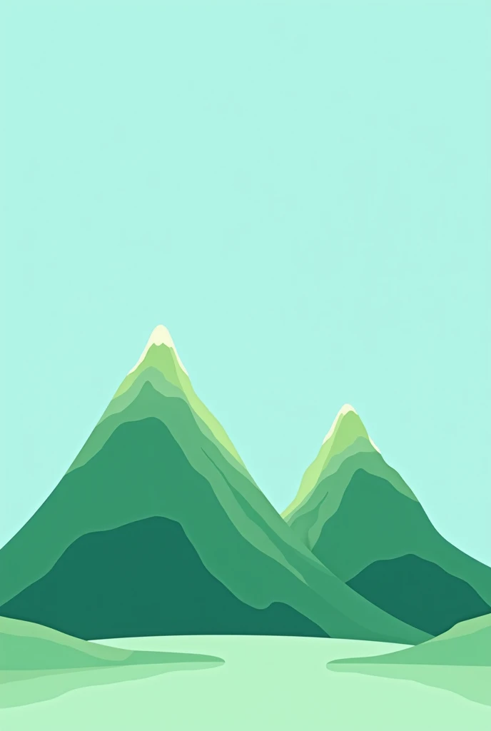 Two green mountains next to each other, simple drawing