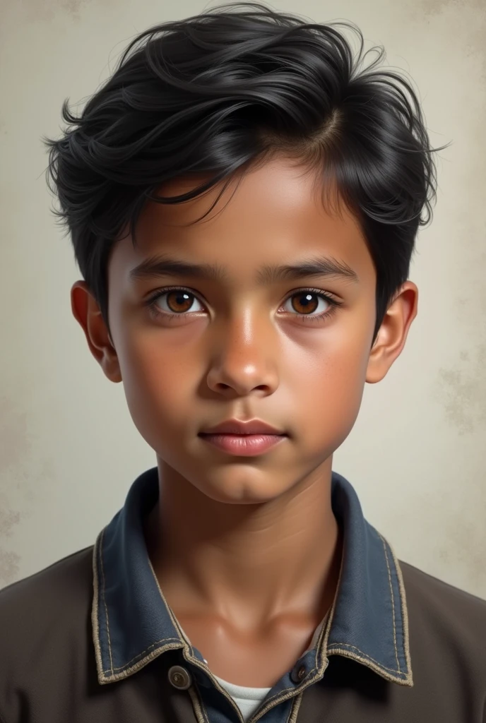 Nepali boy having light black hair The side-parted comb-over and eyes and light skin who looks realistic as possible and human