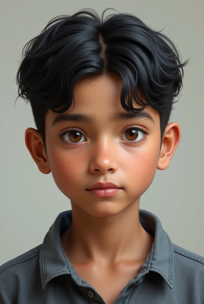 Nepali boy having  light black  hair The side-parted comb-over and eyes and light skin  who looks realistic as possible and human