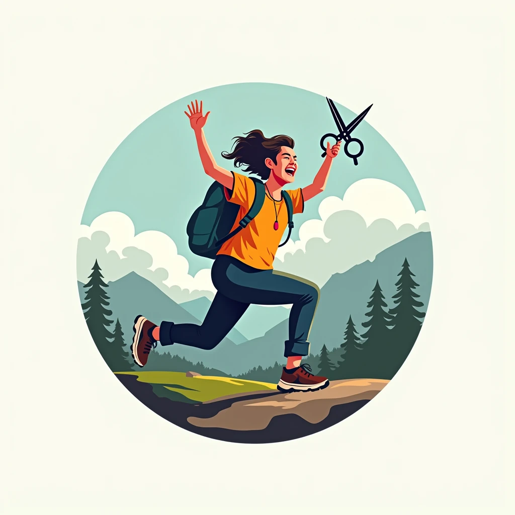 Looking for the primary logo that fits the description for use in merchandising, website and social media sites.

Logo design should include Running with Scis5ors

I'm looking to create an outdoor adventure experience aimed specifically at travelling nurses working in mental health. The main focus of this project is to provide these professionals with a unique and invigorating opportunity to escape their daily routines and immerse themselves in nature.

Key elements of the project:
- The adventure will primarily involve hiking and trekking.
- The aim is to create a sense of adventure and excitement, helping to alleviate stress and promote well-being.
- The experience will also serve to raise awareness about mental health, particularly in relation to the challenges faced by nurses in this field.