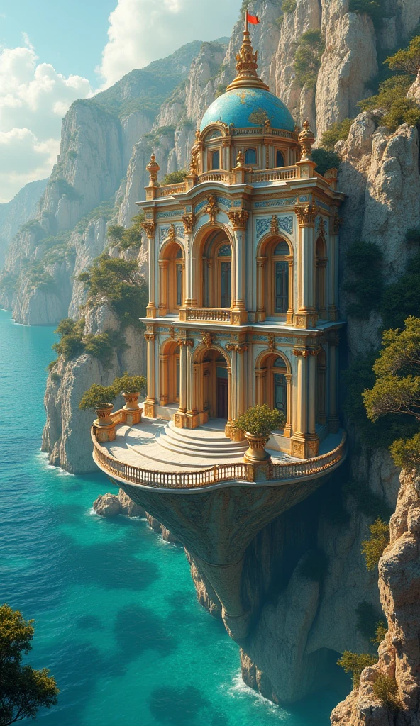 This floating palace is not just a home but a gateway to another world, where the lines between reality and fantasy blur, and where every moment is filled with the magic of the Mediterranean. It is a place where luxury meets legend, where the dreams of gods and mortals alike come to life."**