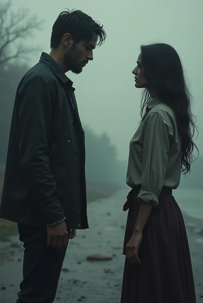 The man coldly replies, “Was your friend blind? Couldn't she have seen the car coming?” His face is emotionless, and the looks heartbroken, standing next to her injured friend