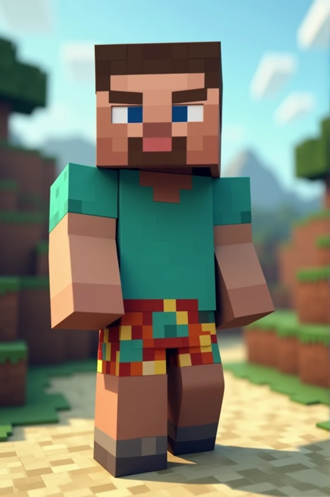 Steve from minecraft in panties