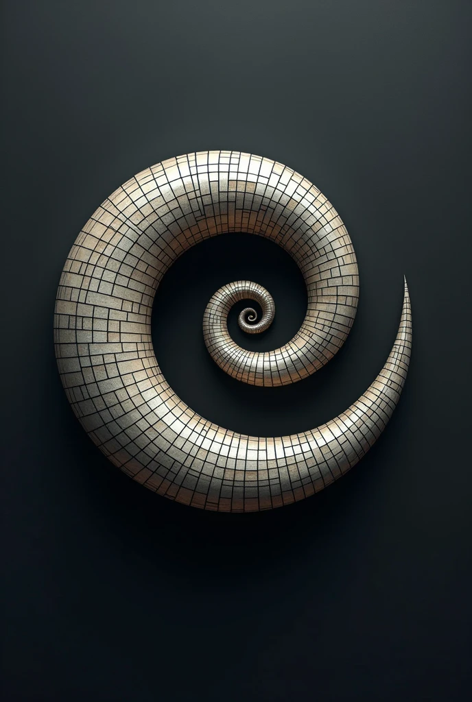 fibonacci spiral logo design, album cover art, drawing