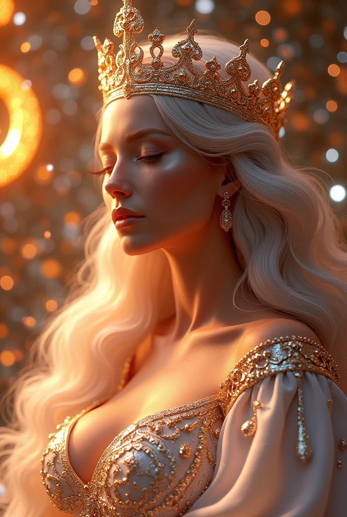 with crown and glitter crown background in corner with 3d letters with lots of light and glitter word clothing cris-mar