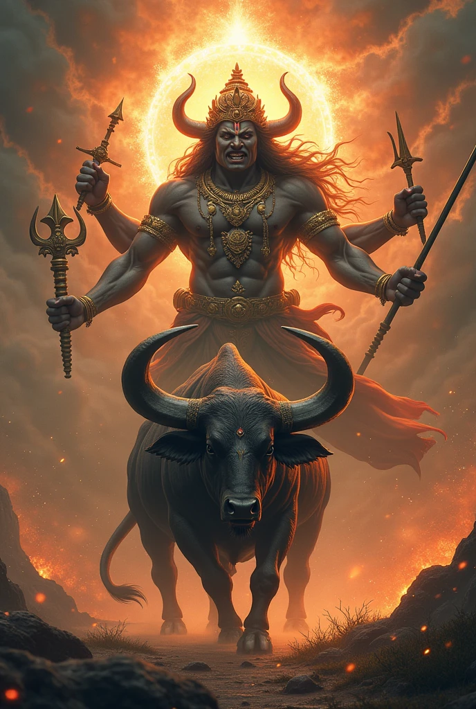 Hindu god vishnumaya kuttichathan angry mode coming in top of buffalo 
