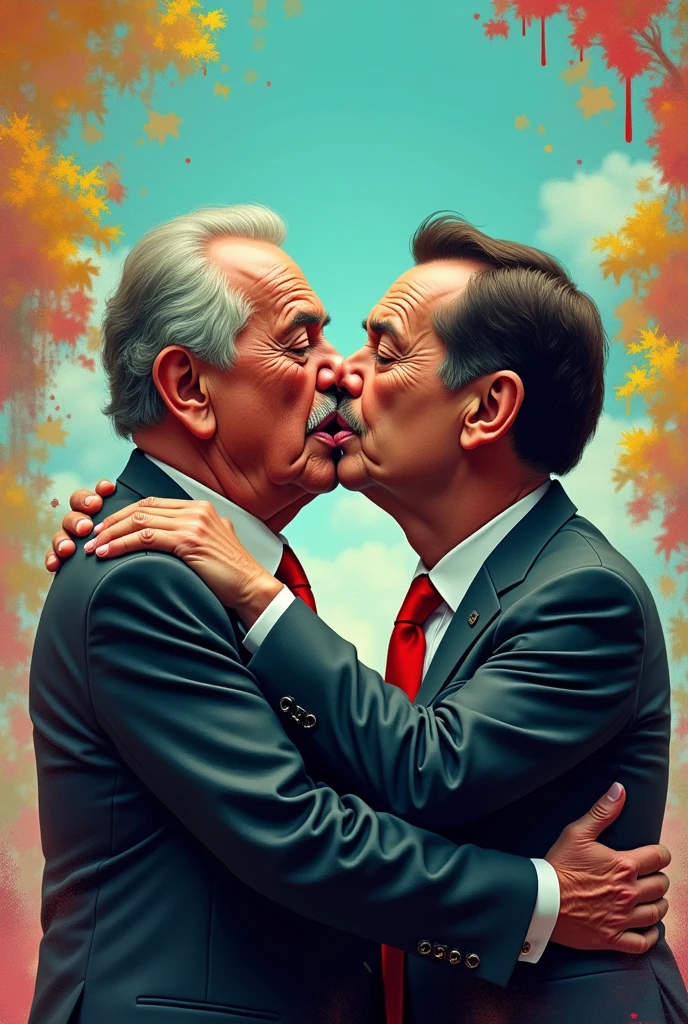 Lula kissing Bolsonaro
