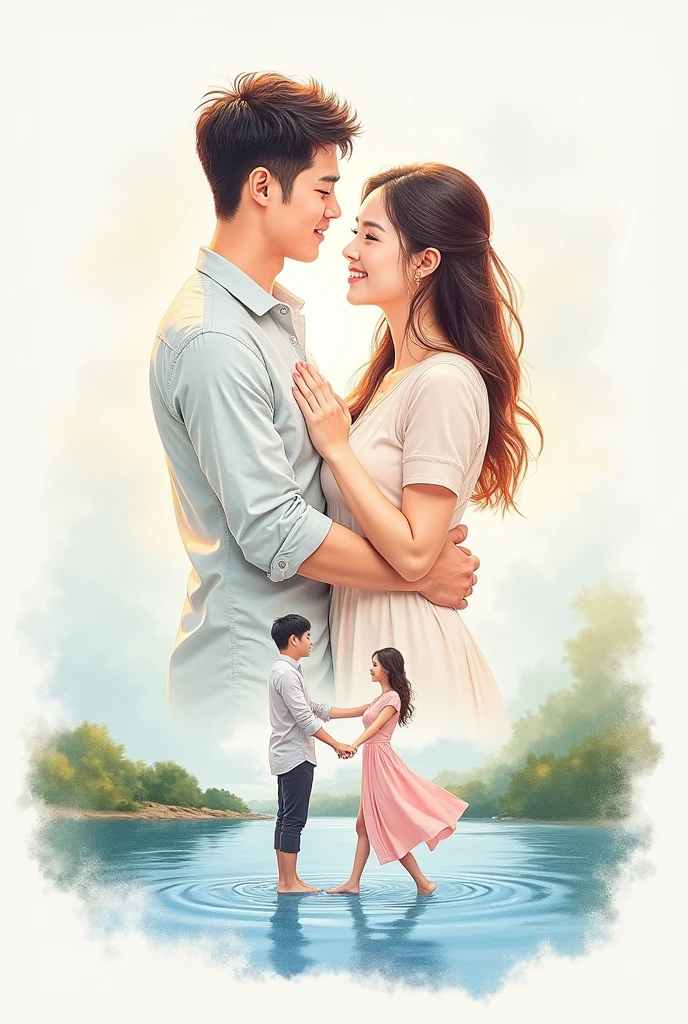 Take most beautiful 3 scenes from kdrama " see you in my 19th life" and convert it into minilisatic gorgeous painting with his just outline like pencil Sketch but don't shade and make is look pencilly 
Romantic scene a bit detailed and beautiful and it should resemble the actors from the case 
Please add dancing near the river one


See you in my 19th life color plash watercolor 
Painting with dancing near river scene 