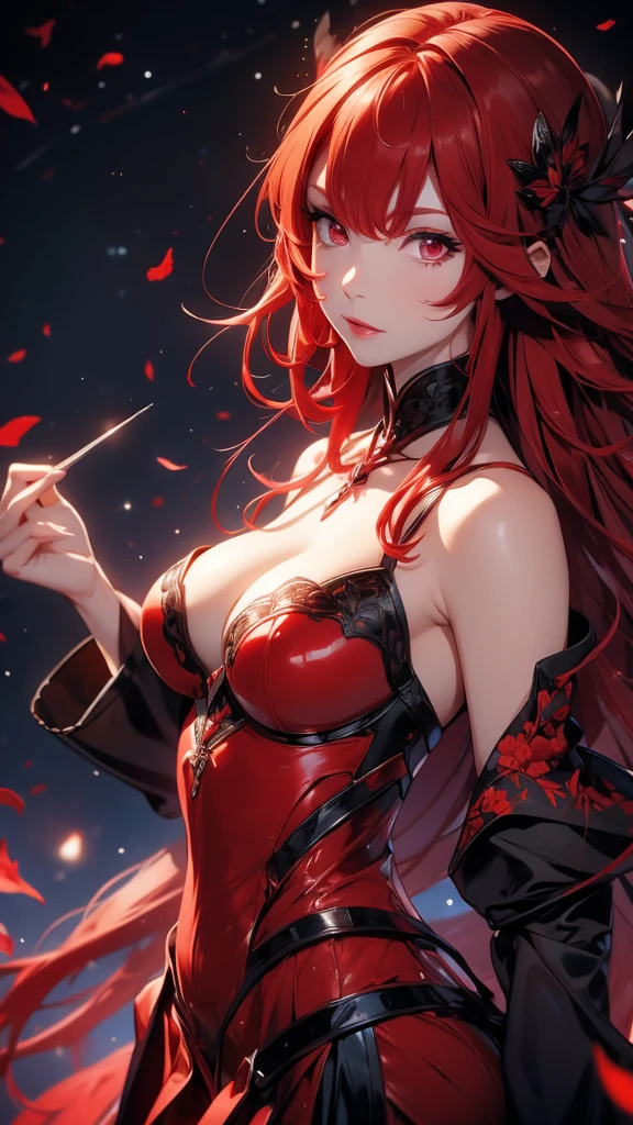 Red Hair Red eyes Mysterious woman