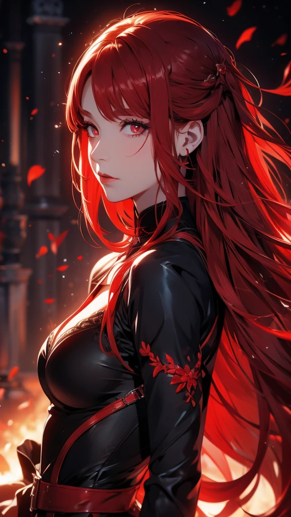 Red Hair Red eyes Mysterious woman