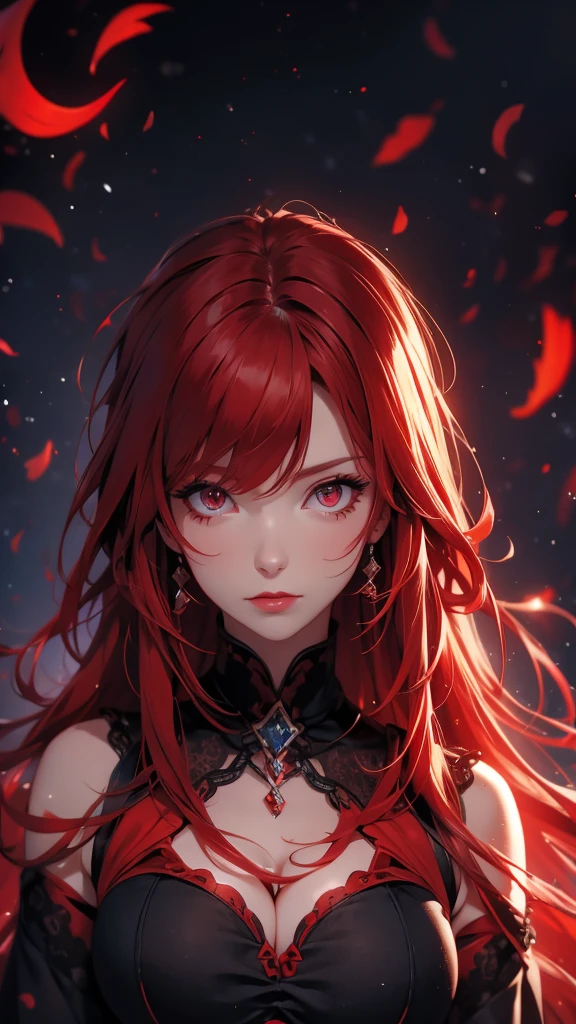 Red Hair Red eyes Mysterious woman