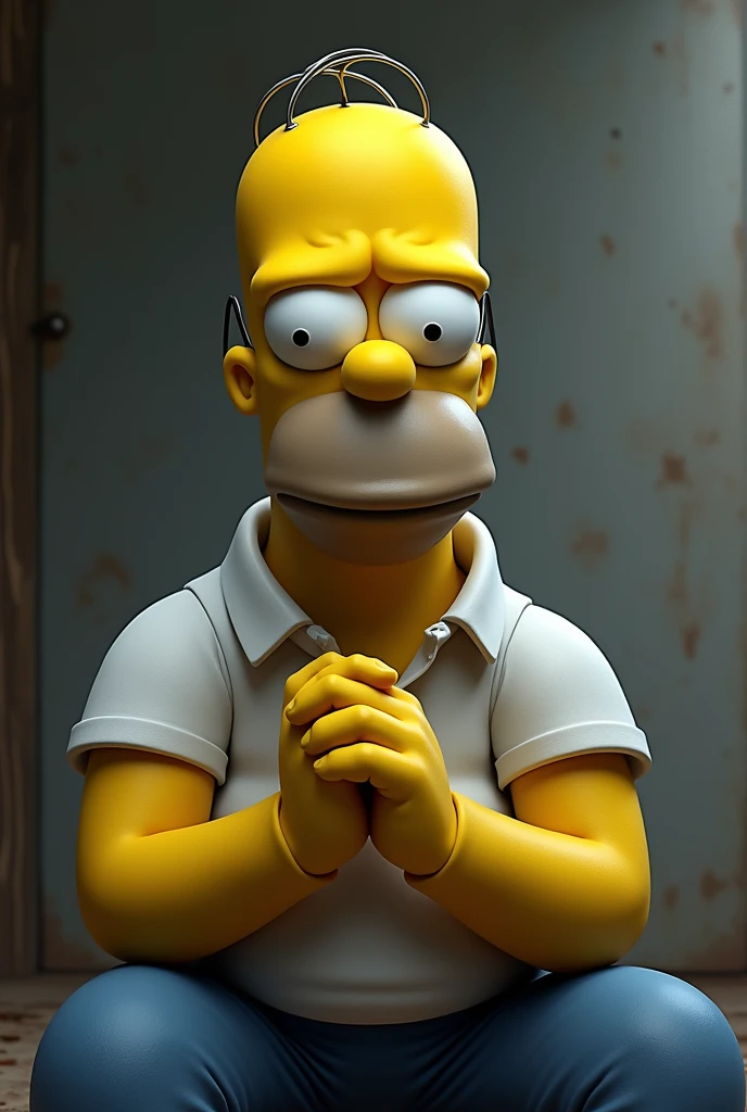 You can do a frowning Homer Simpson sitting with your fingers interlaced