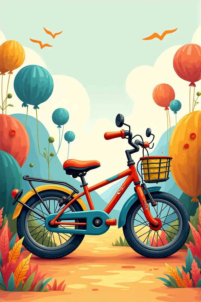 Kids style drawing of a bicycle