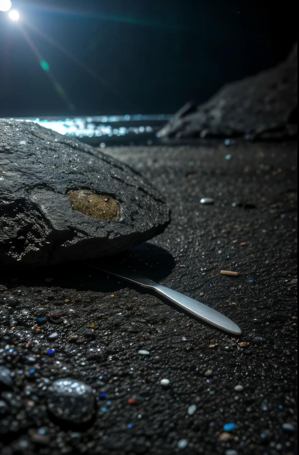 a spoonful of jagged microplastics, detailed, bright, realistic, 4k, photorealistic, macro, close up, extreme detail, high quality, hyper realistic, sharp focus, HDR, studio lighting, ultra-fine art, physically-based rendering, vivid colors, natural lighting, depth of field, environmental portrait, dramatic lighting, cinematic, moody, dark, sinister, unsettling, ominous, disturbing, cautionary tale, environmental awareness, environmental message