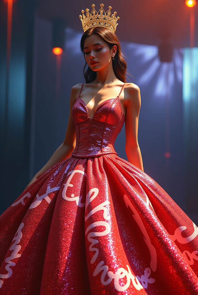 *Dress _crismar* large glitter letters and crown with stars large 3d title