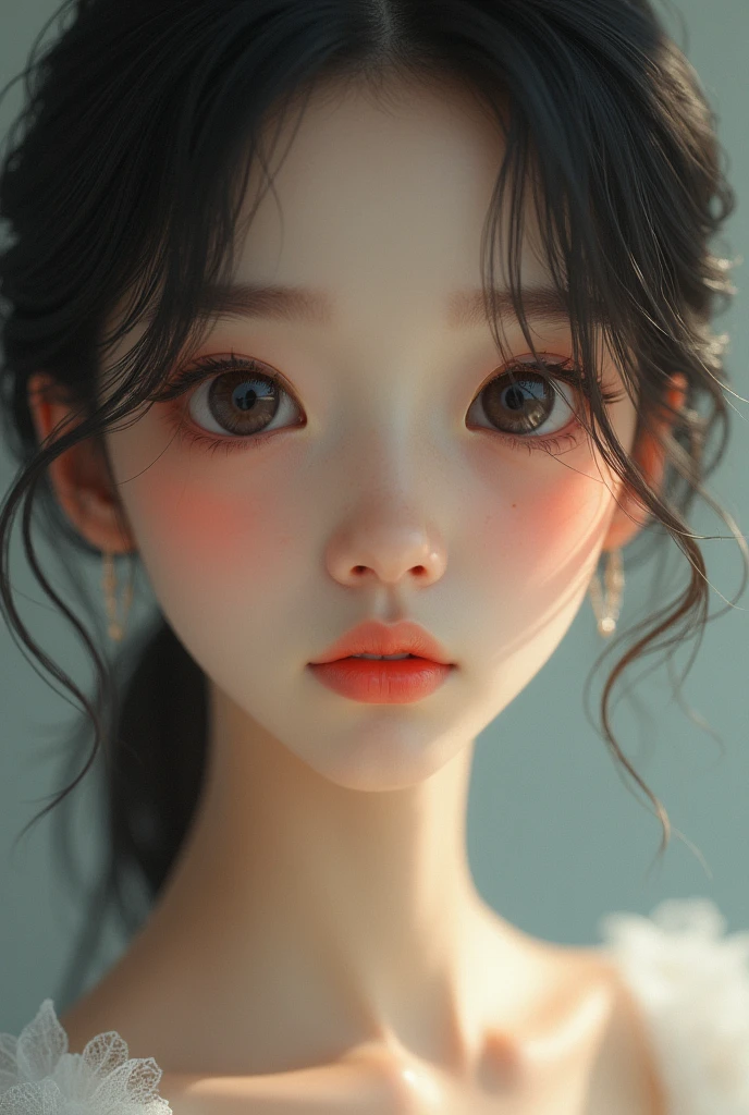 Une fille on doit voir le visage seul avec le visage belle avec des yeux un peu gros une