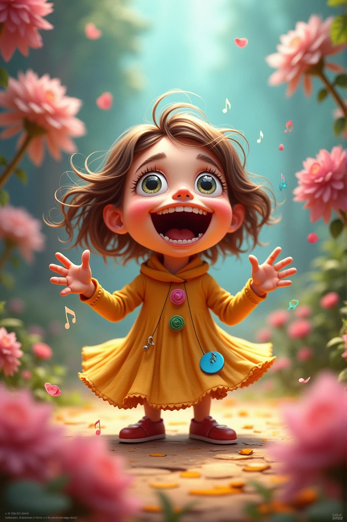 Counting word 1 with eyes and hands dancing
And singing