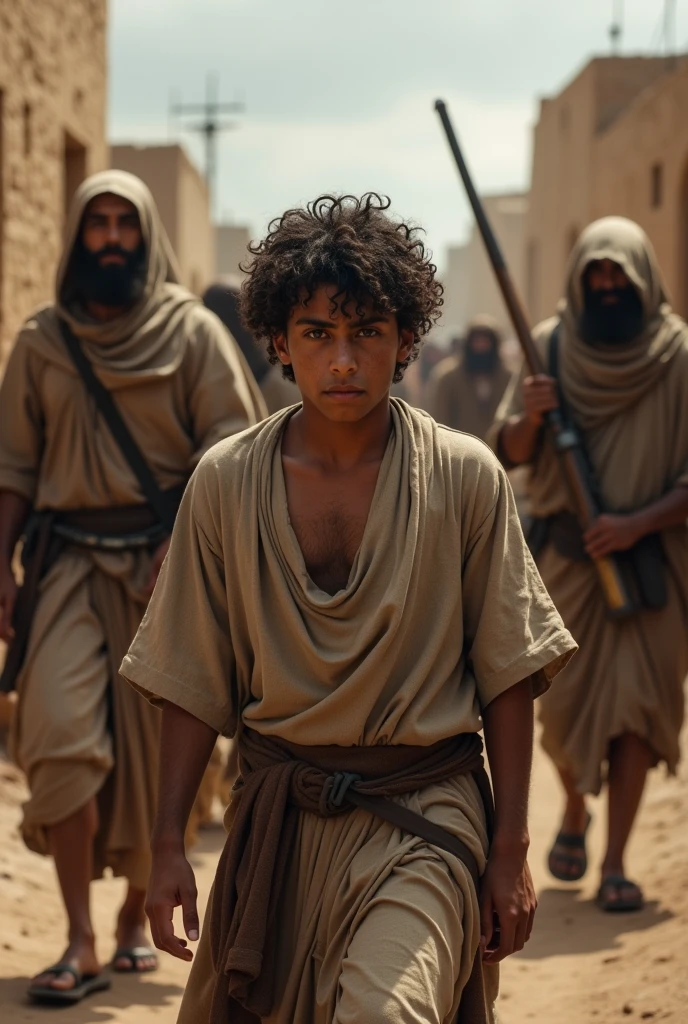 Young Hebrew being taken as a slave in biblical times