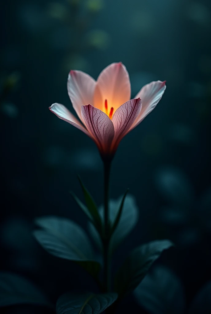 a flower on the dark