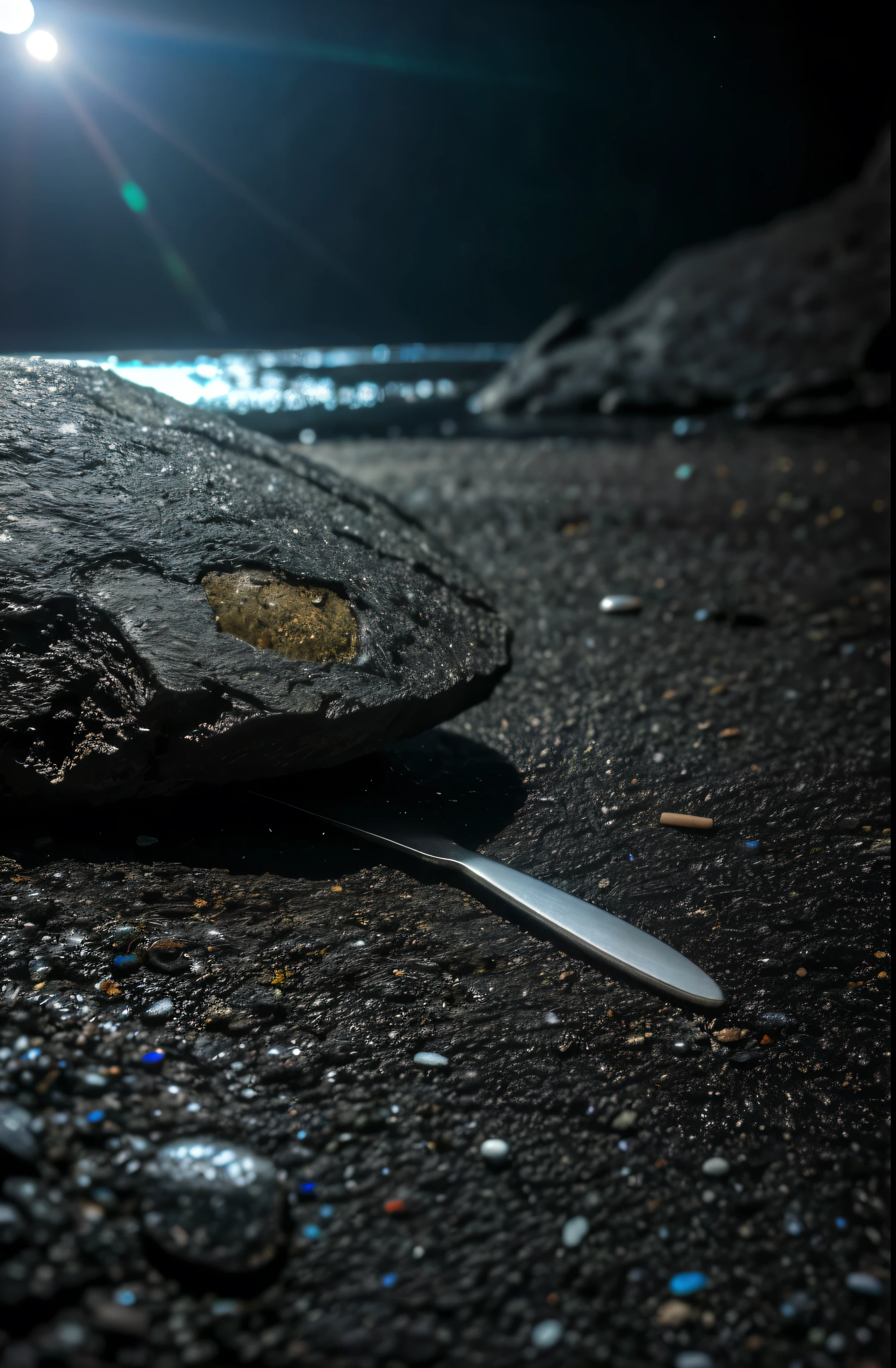 a spoonful of jagged microplastics, detailed, bright, realistic, 4k, photorealistic, macro, close up, extreme detail, high quality, hyper realistic, sharp focus, HDR, studio lighting, ultra-fine art, physically-based rendering, vivid colors, natural lighting, depth of field, environmental portrait, dramatic lighting, cinematic, moody, dark, sinister, unsettling, ominous, disturbing, cautionary tale, environmental awareness, environmental message