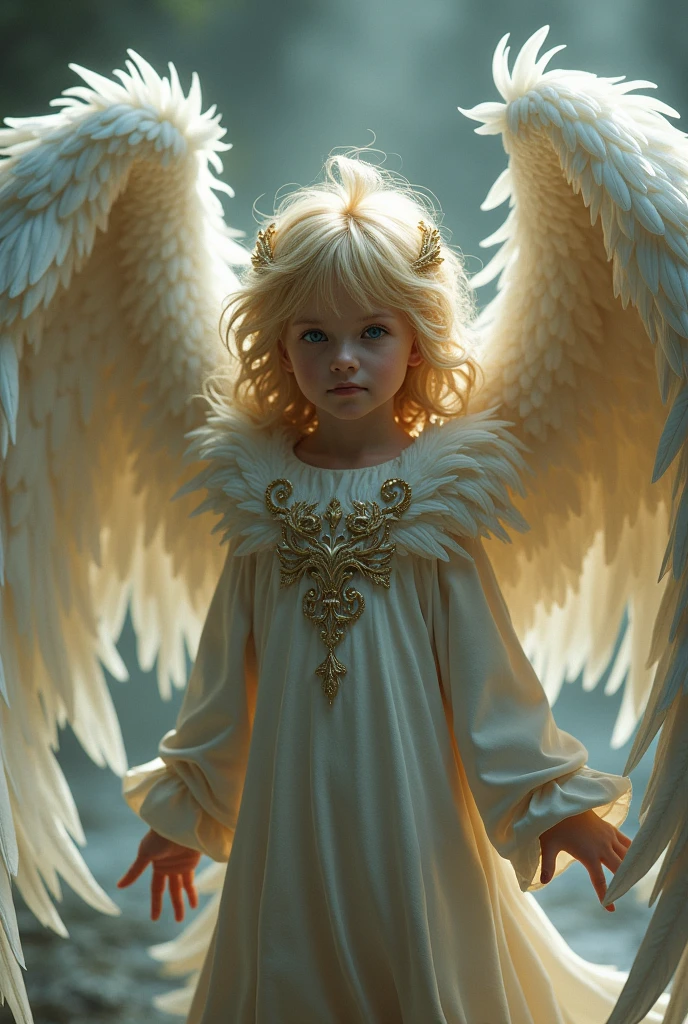 god of dreams, blond with white wings, naughty man, more real