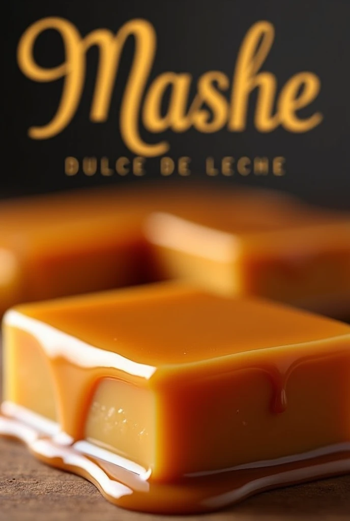 Dulce de leche with the name MASHE in the background