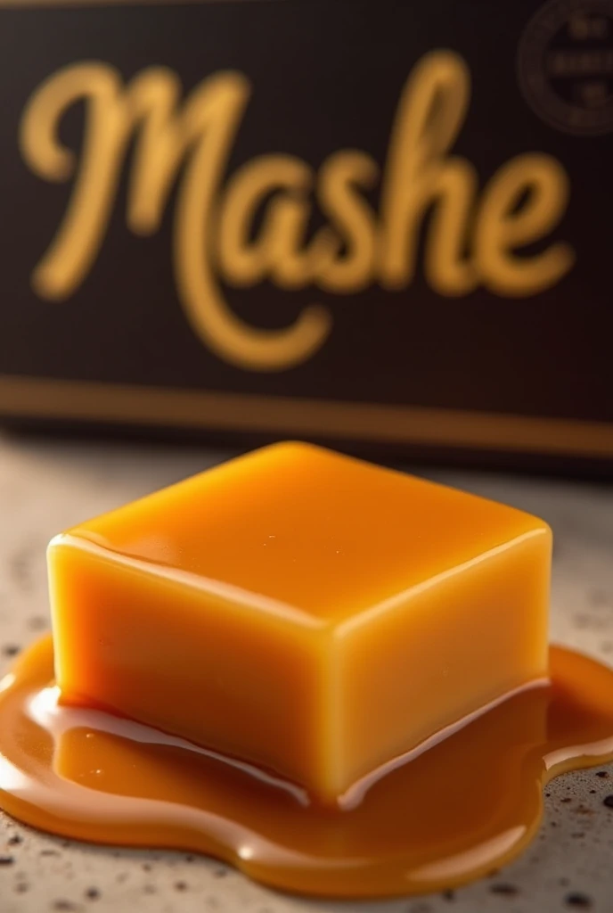 Dulce de leche with the name MASHE in the background
