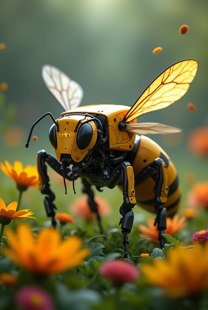 A square robot bee 
