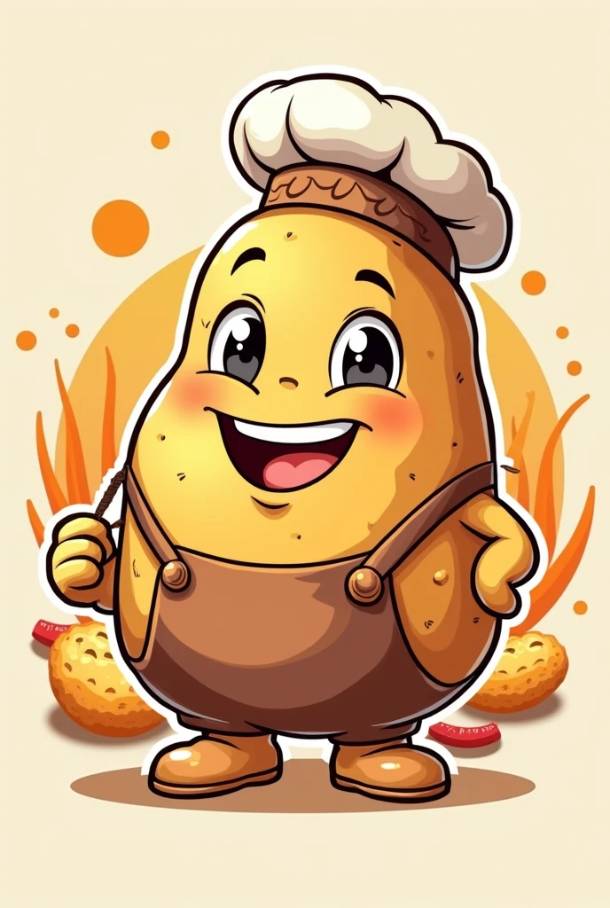 ANIME POTATO SNACK SHOP LOGO name is mr potato