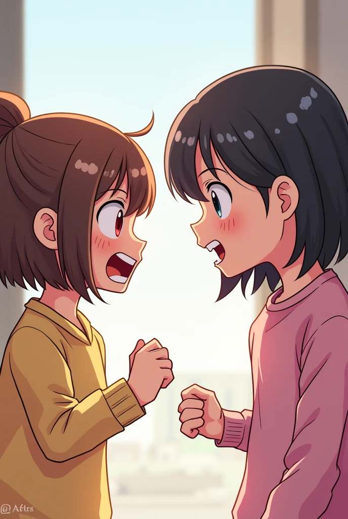 one girl doing stinkface on another