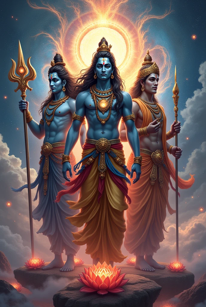 Lord shiva god vishnu and god bhrama