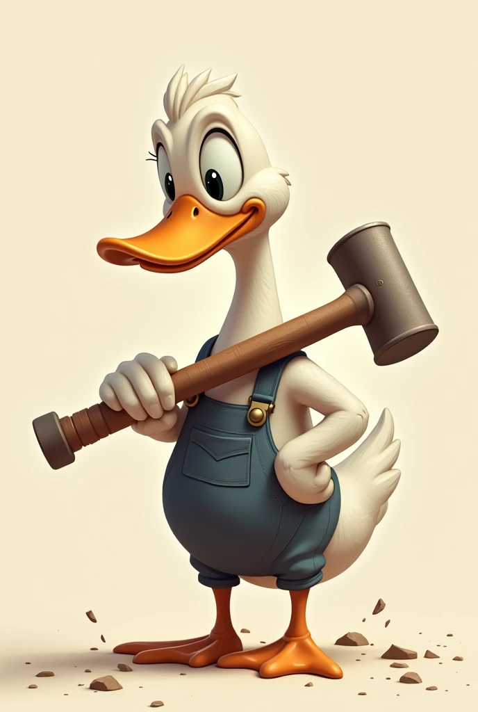 Duck holding a hammer