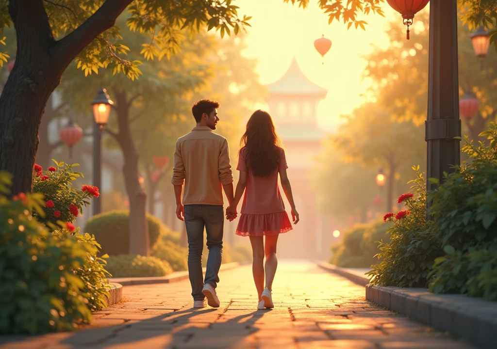 Romantic couple right side to pass 
