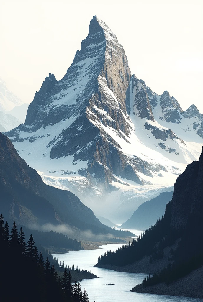 Drawing a mountain using the graphic technique, that is, with words