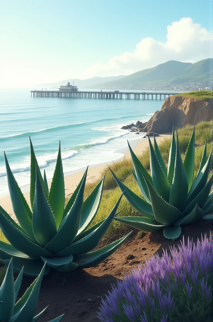 Santa Cruz with aloe plants